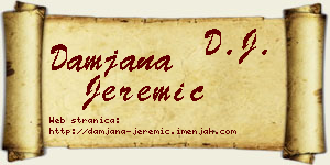Damjana Jeremić vizit kartica